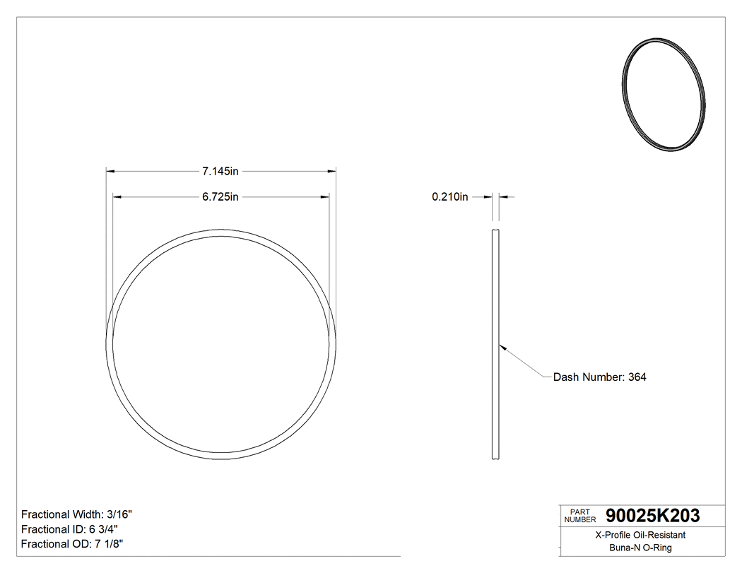Technical drawing - 90025K203